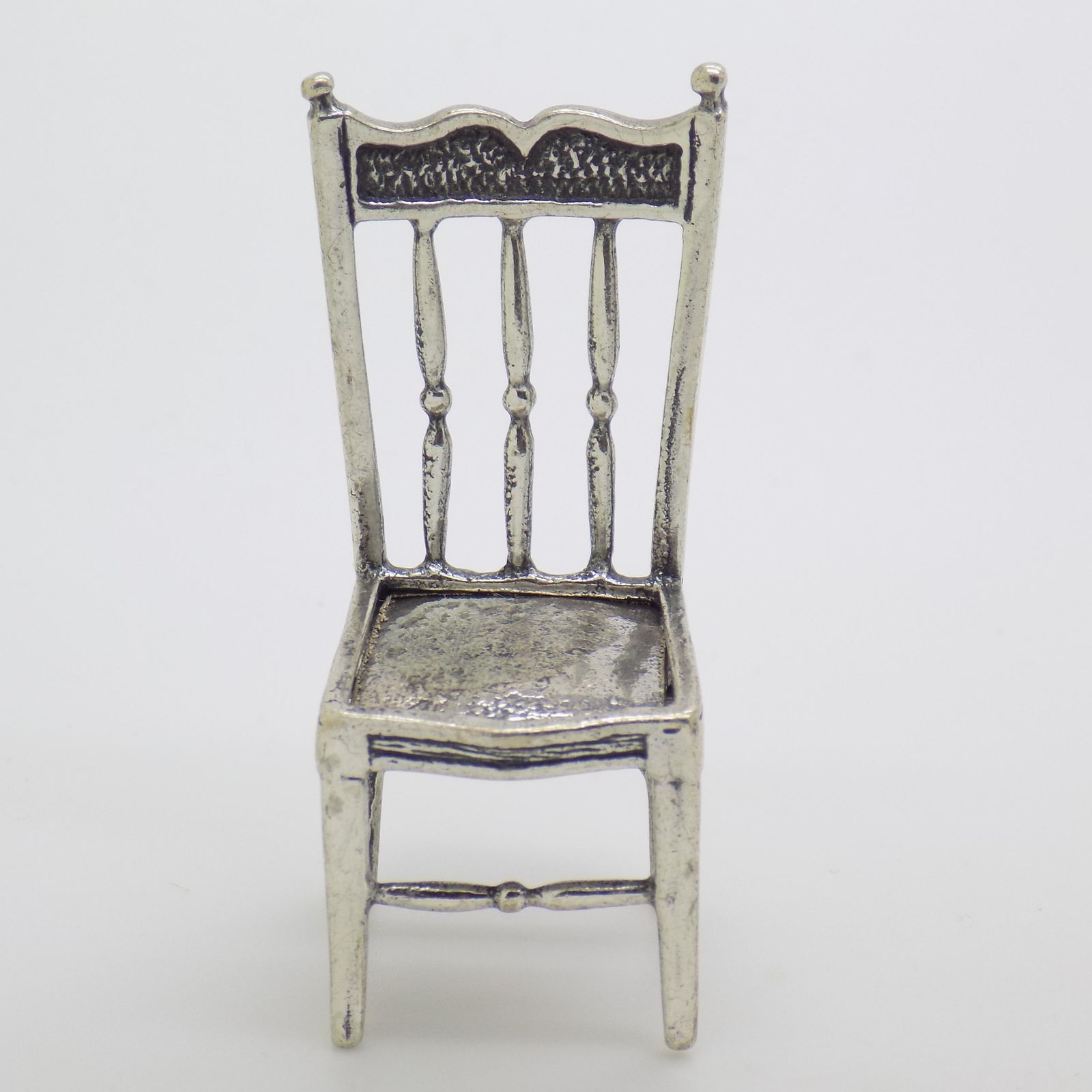 Vintage Italian Handmade Genuine Sterling Silver 925 Chair Figurine, 1970s photo Furniture