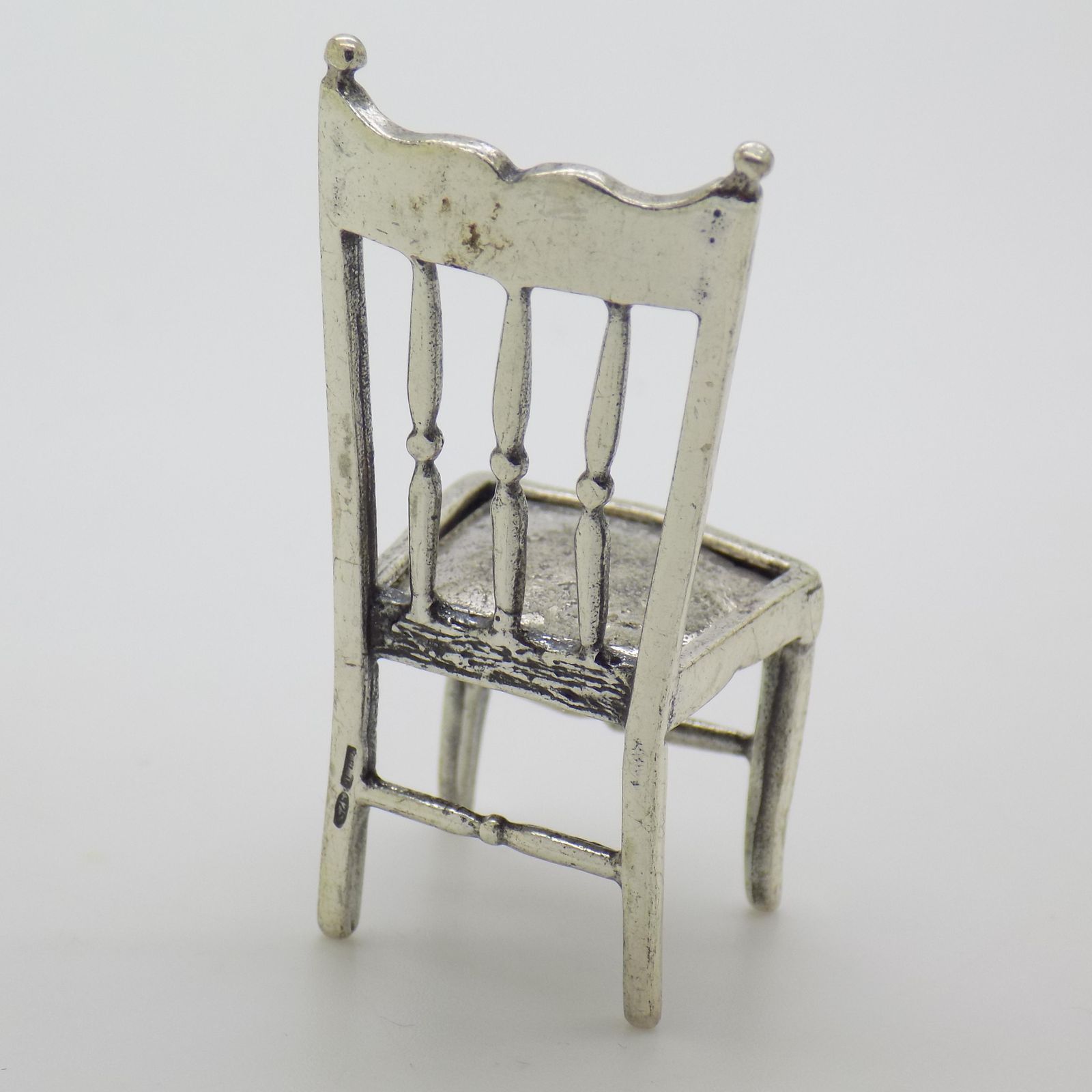 Vintage Italian Handmade Genuine Sterling Silver 925 Chair Figurine, 1970s photo vinterior