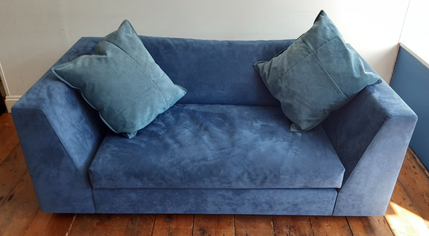 Ligne Roset 'Exclusif' Two Seater Sofa Blue Suede Upholstery  Vgc Uk Delivery photo 787.0