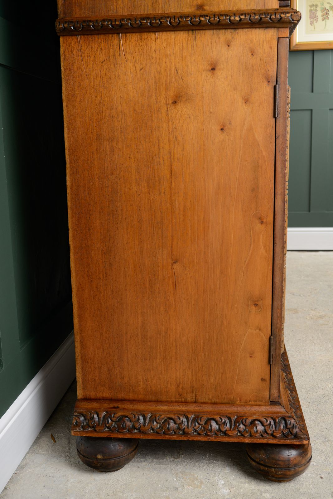 photo vintage Antique French Walnut Linen Press Housekeepers Cupboard   Ornately Carved