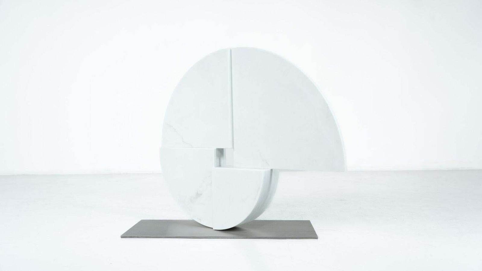 photo furniture Large Marble Sculpture By Angelo Mangiarotti For Skipper, Italy, 1980s