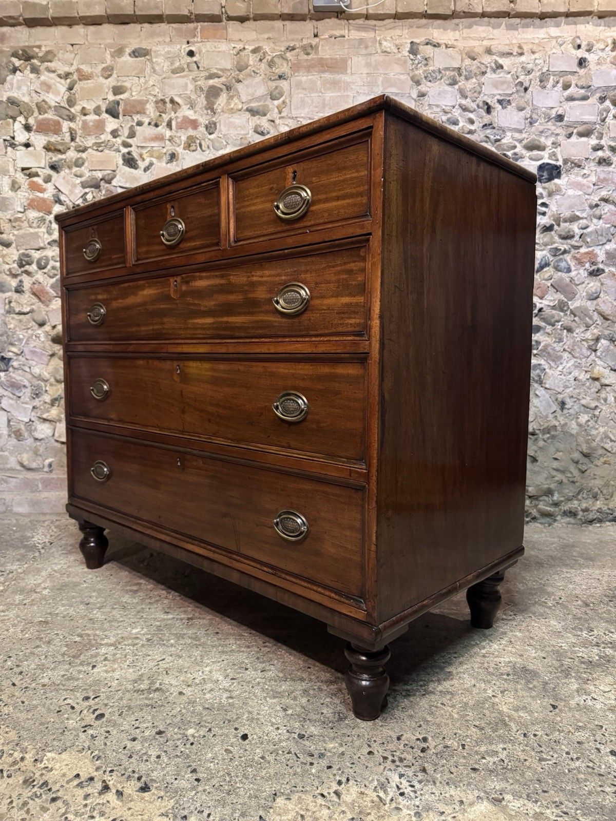 395.0 🚛 Large Antique / Georgian Mahogany Chest Of Drawers photo