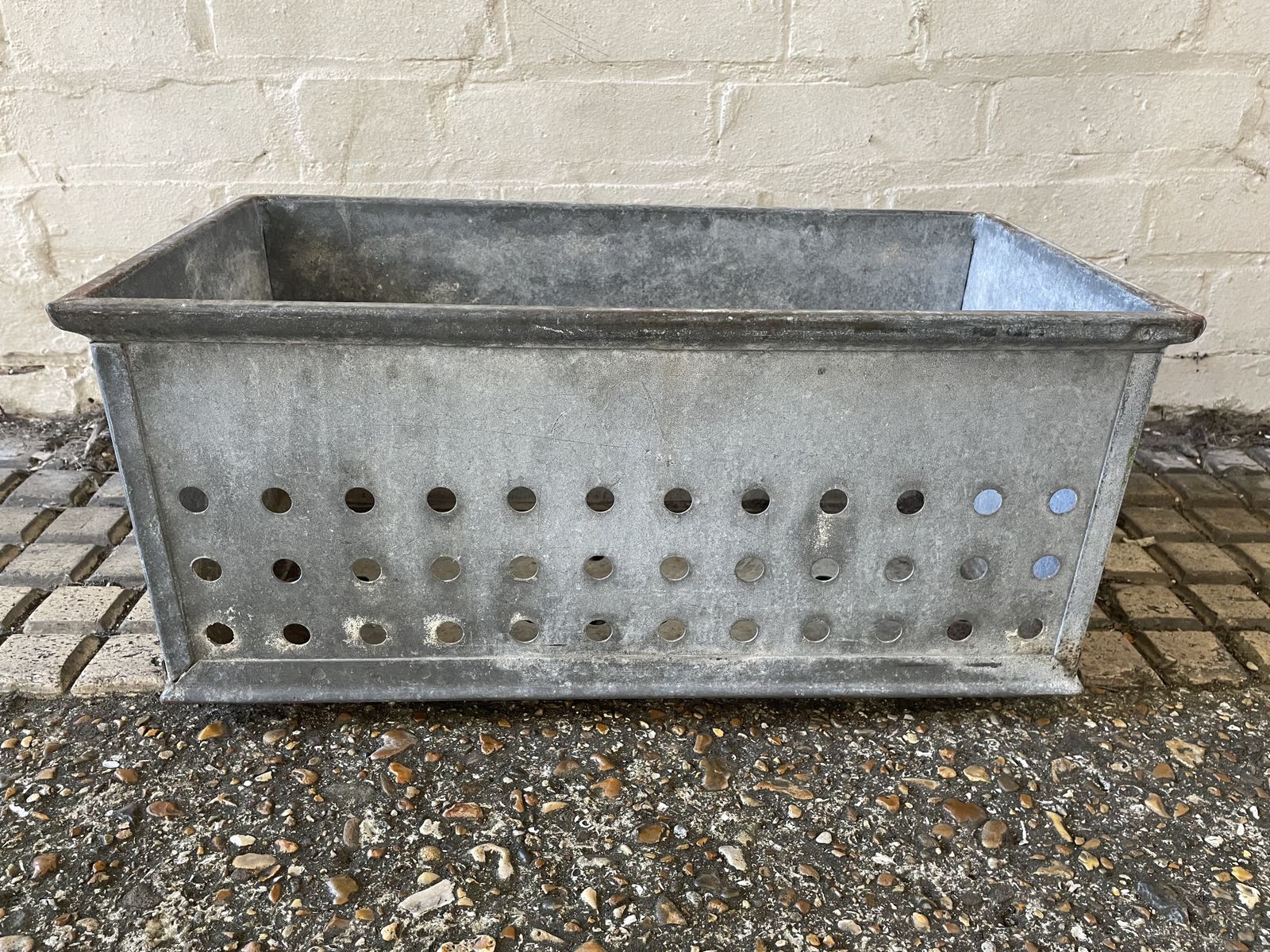 Vintage Heavy Galvanised Dutch Tulip Bulb  Box Planter