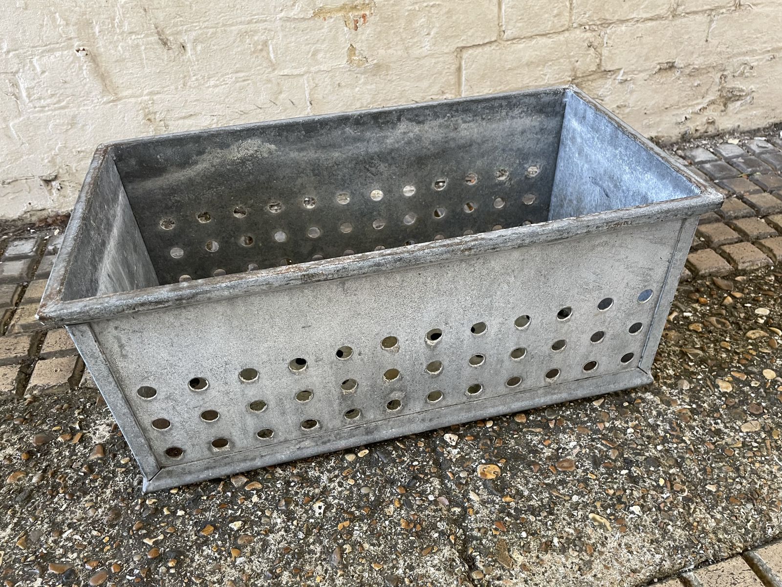 Vintage Heavy Galvanised Dutch Tulip Bulb Box Planter photo for sale