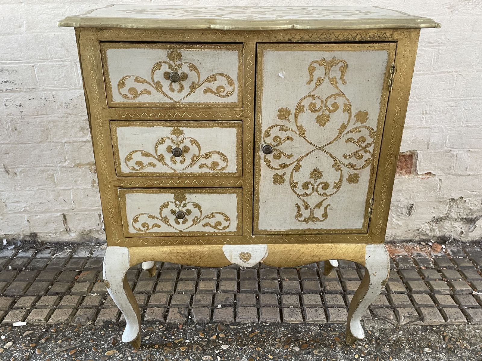 Mid Century Italian Florentine Night Stand Cabinet 1960s