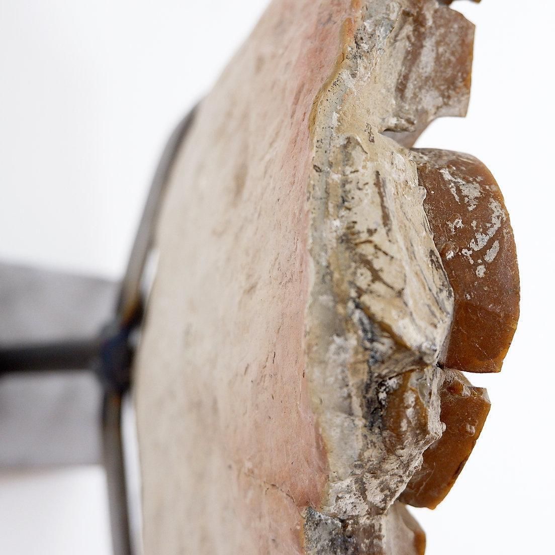 1016.0 Septarian Nodule Sculpture On Metal Stand, Belgium, 20th Century photo