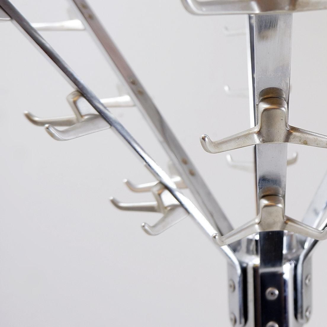 Industrial Coat Rack In Chrome In The Style Of Jacques Adnet, 1960s photo for sale