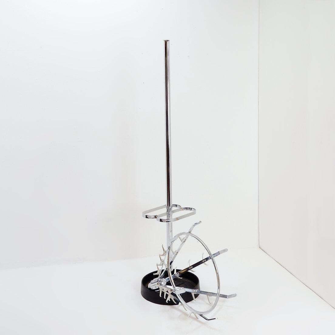 photo vinterior Industrial Coat Rack In Chrome In The Style Of Jacques Adnet, 1960s