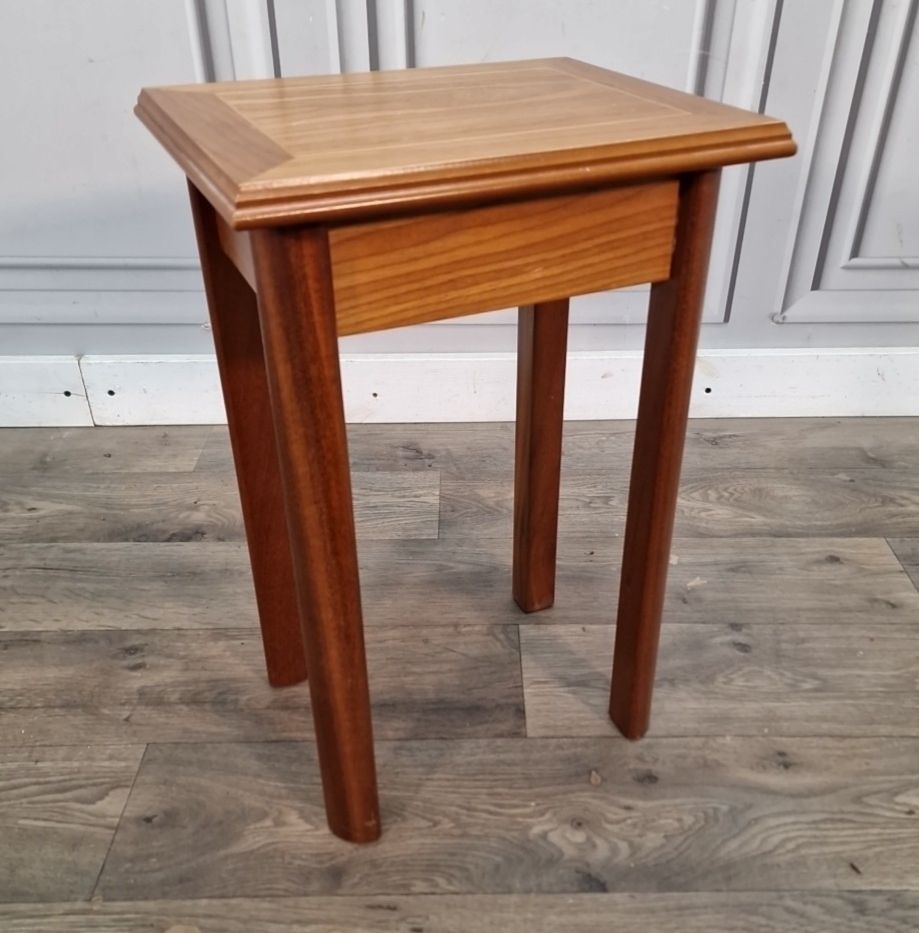 Vintage Inlaid Side Table Small Occasional Lamp Table Plant Stand Antique Style