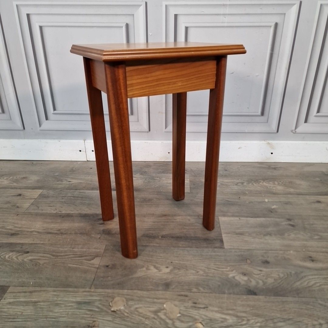 Vintage Inlaid Side Table Small Occasional Lamp Table Plant Stand Antique Style photo furniture