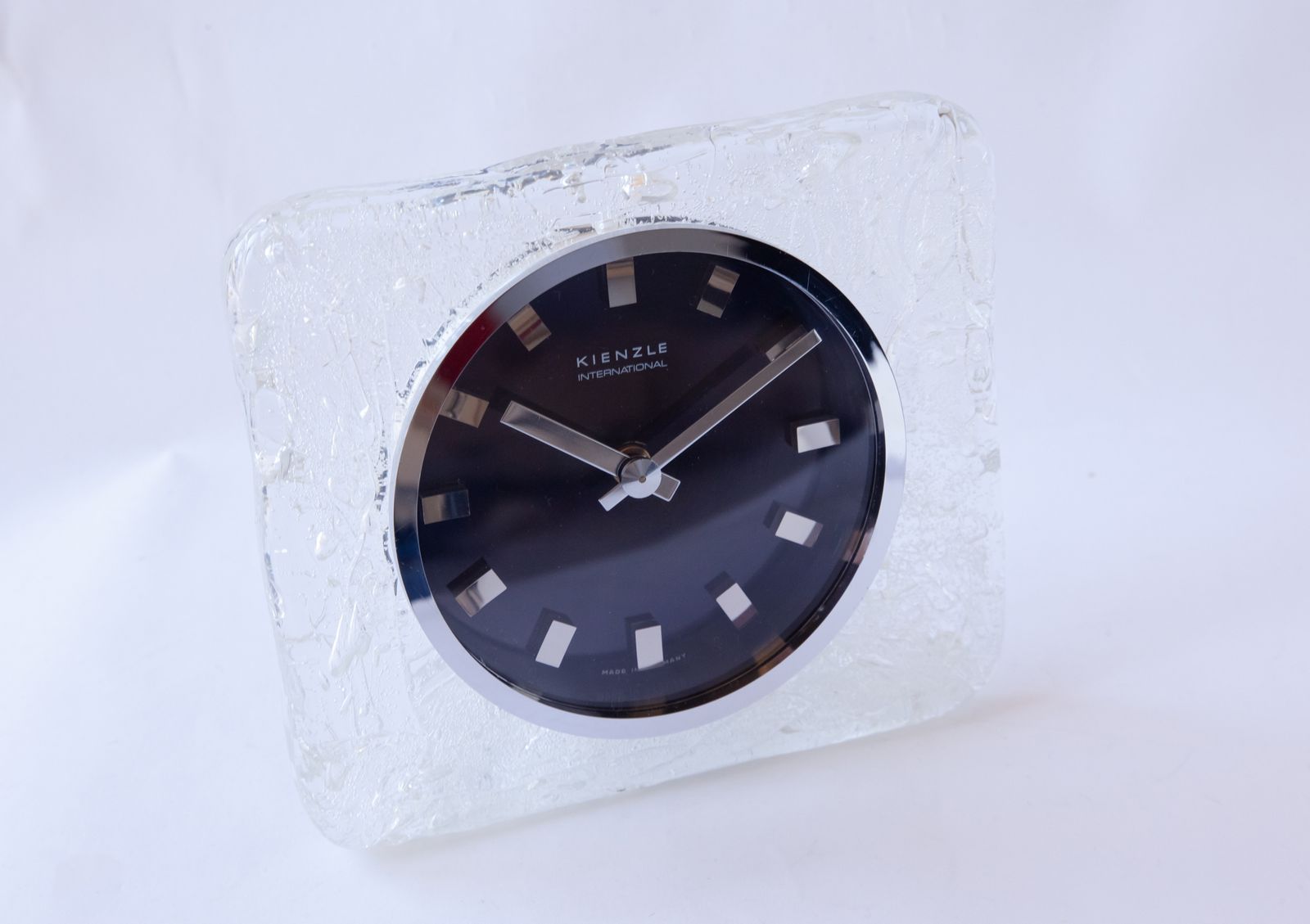Space Age Kienzle Ice Glass Desk Clock Germany Panton Style Mid Century Modernism Pop Table Mcm 1970s photo Home Decor