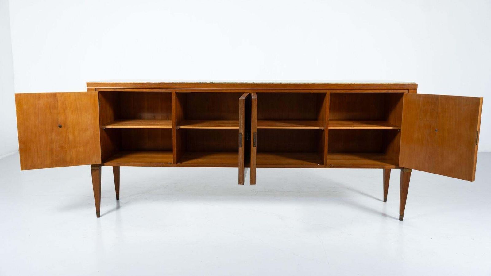 Furniture Mid Century Sideboard By Paolo Buffa , Wood And Marble , Italy , 1950s photo