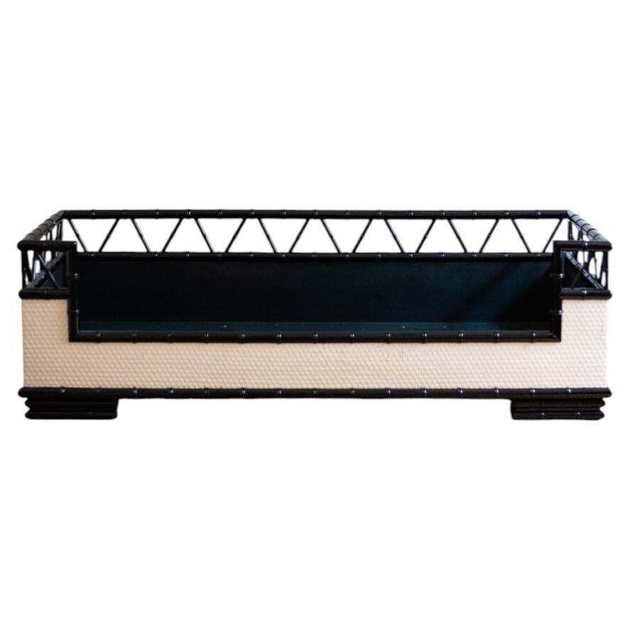 Lacquered Wooden Bamboo Effect Daybed   1970s