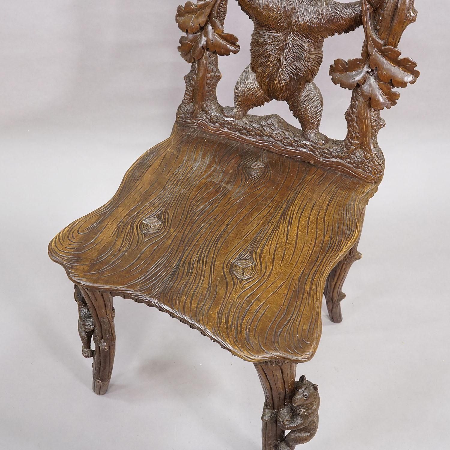 Antique Black Forest Carved Bear Chair, Brienz, Circa 1880s photo buy