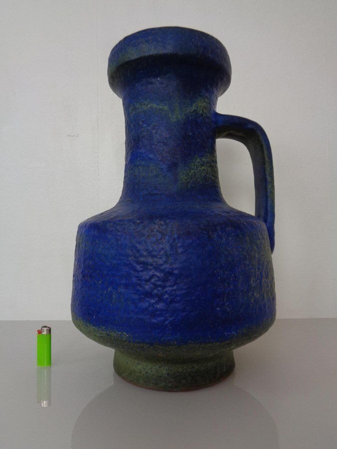 Large Majolika Ceramic 7317 Floor Vase By Fridegart Glatzle For Karlsruher Majolika, Germany, 1970s photo for sale