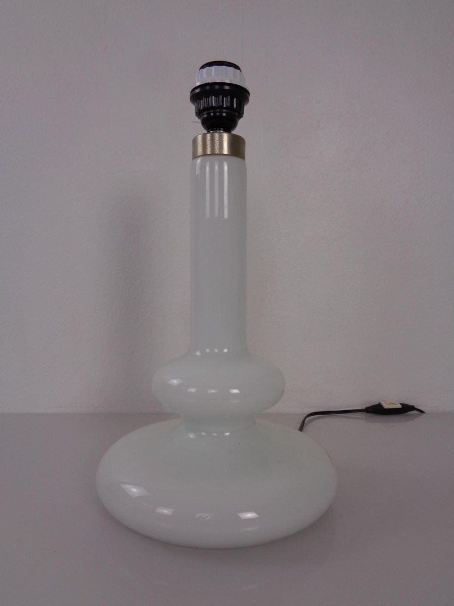 Plaza Opal Glass Table Lamp From Hsin Lung Lin For Holmegaard Glasværk, Sweden, 1970s photo buy