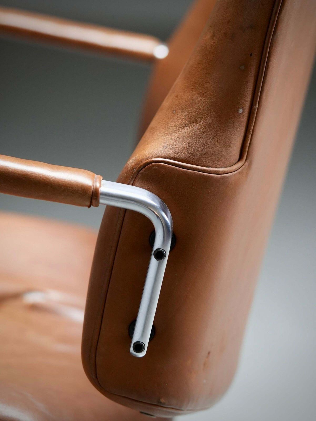 Fk84 Desk Chair By Fabricius And Kastholm In Cognac Leather, Denmark, 1960's photo buy