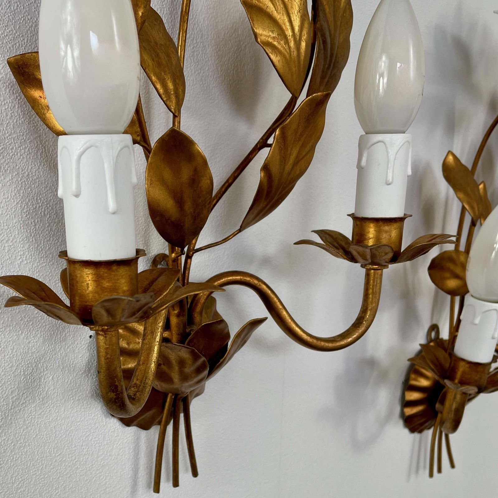 Gilt Floral Wall Lights By Maison Bagues, France 1950s photo Lighting