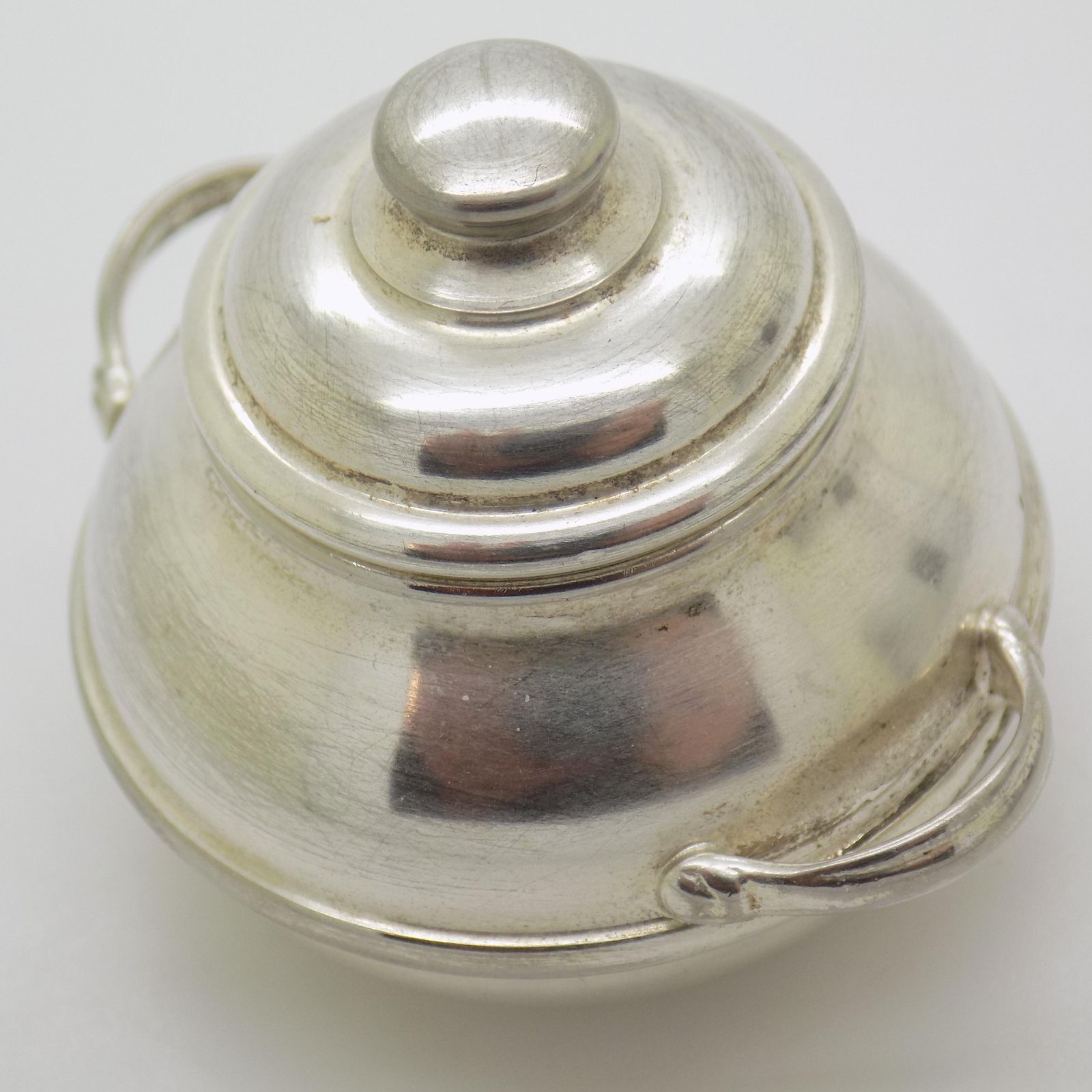 Vintage Italian Handmade Genuine Silver Cooking Pot Dollhouse Miniature, 1980s photo 158.0