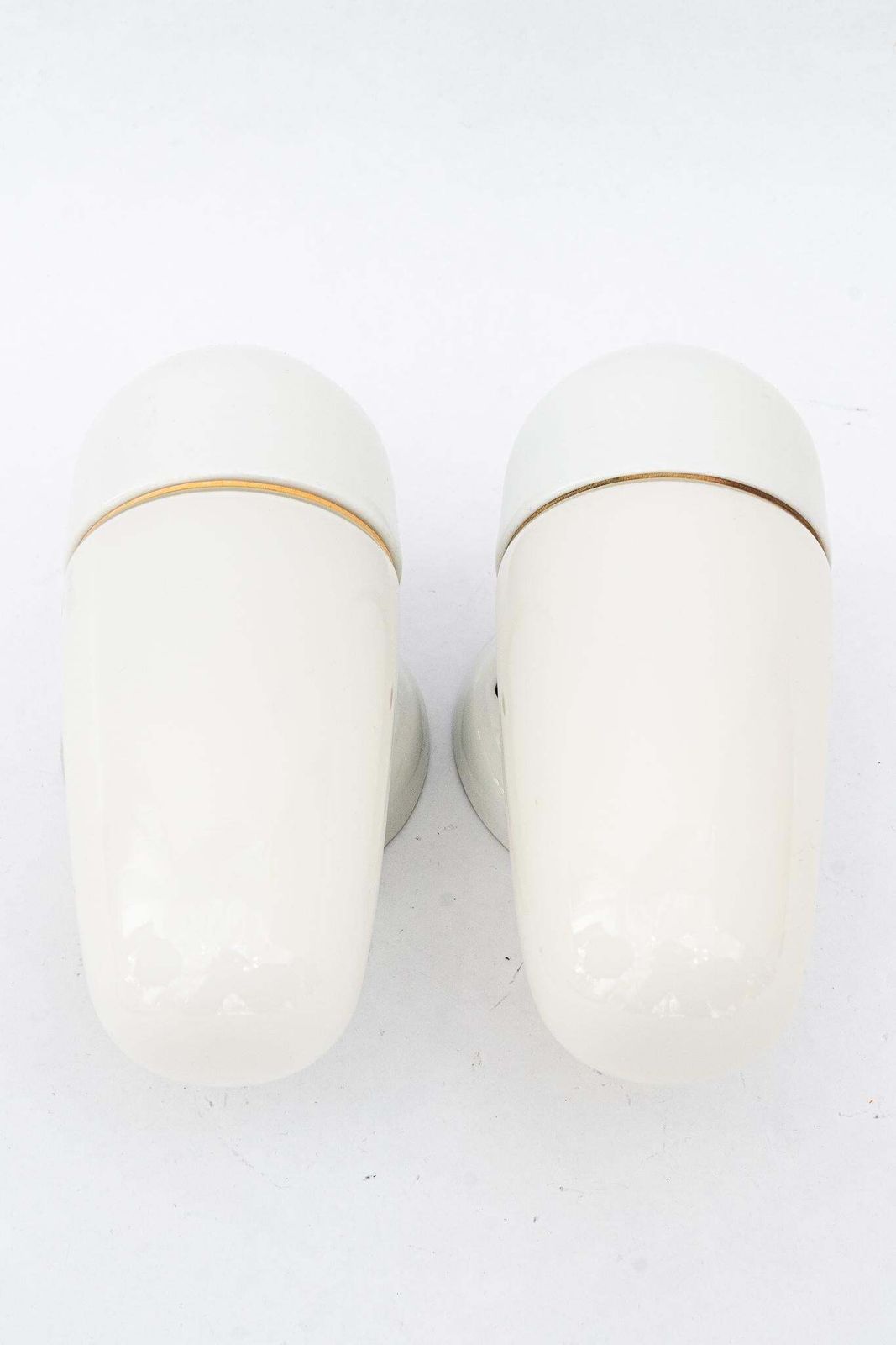 Porcelain Pair Of Wall Lights By Wilhelm Wagenfeld For Lindner, 1940s, Germany photo 336.0