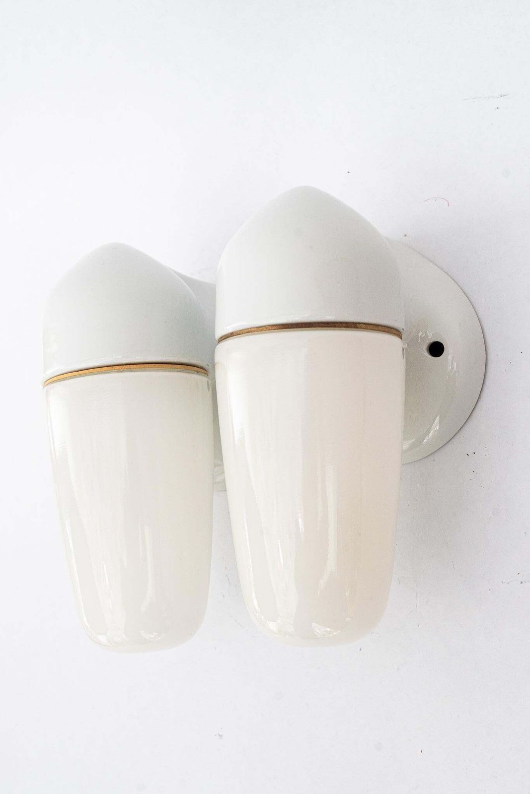 Porcelain Pair Of Wall Lights By Wilhelm Wagenfeld For Lindner, 1940s, Germany photo buy