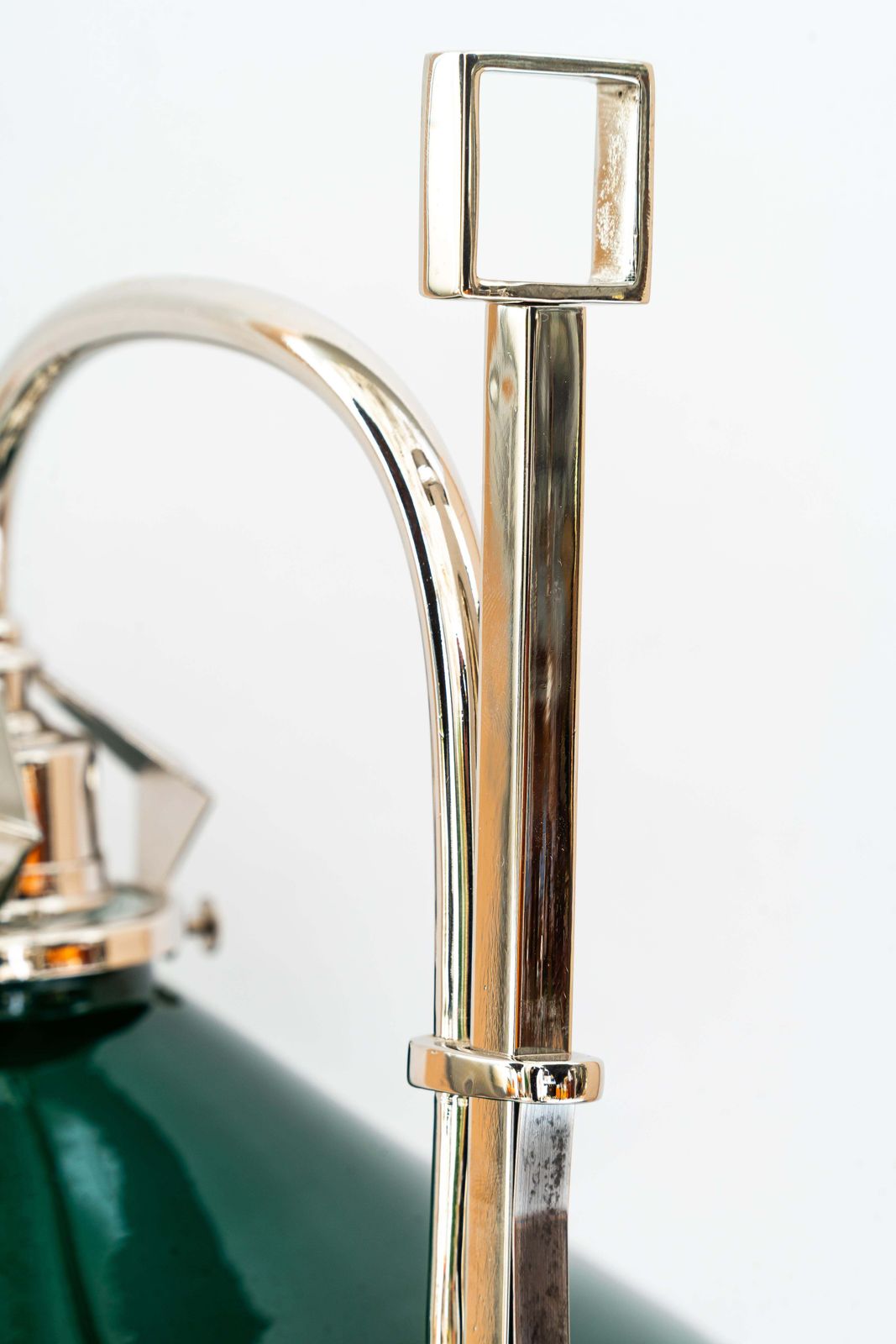 Art Deco Nickel Plated Table Lamp With Original Green Opaline Glass Shade 1920s photo 487.0