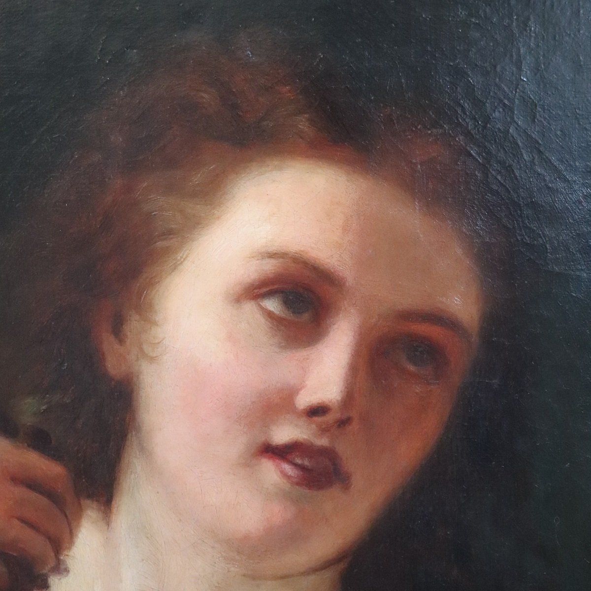 photo furniture Mythological Figure Of Maenad, Oil Painting On Canvas, 19th Century, Framed