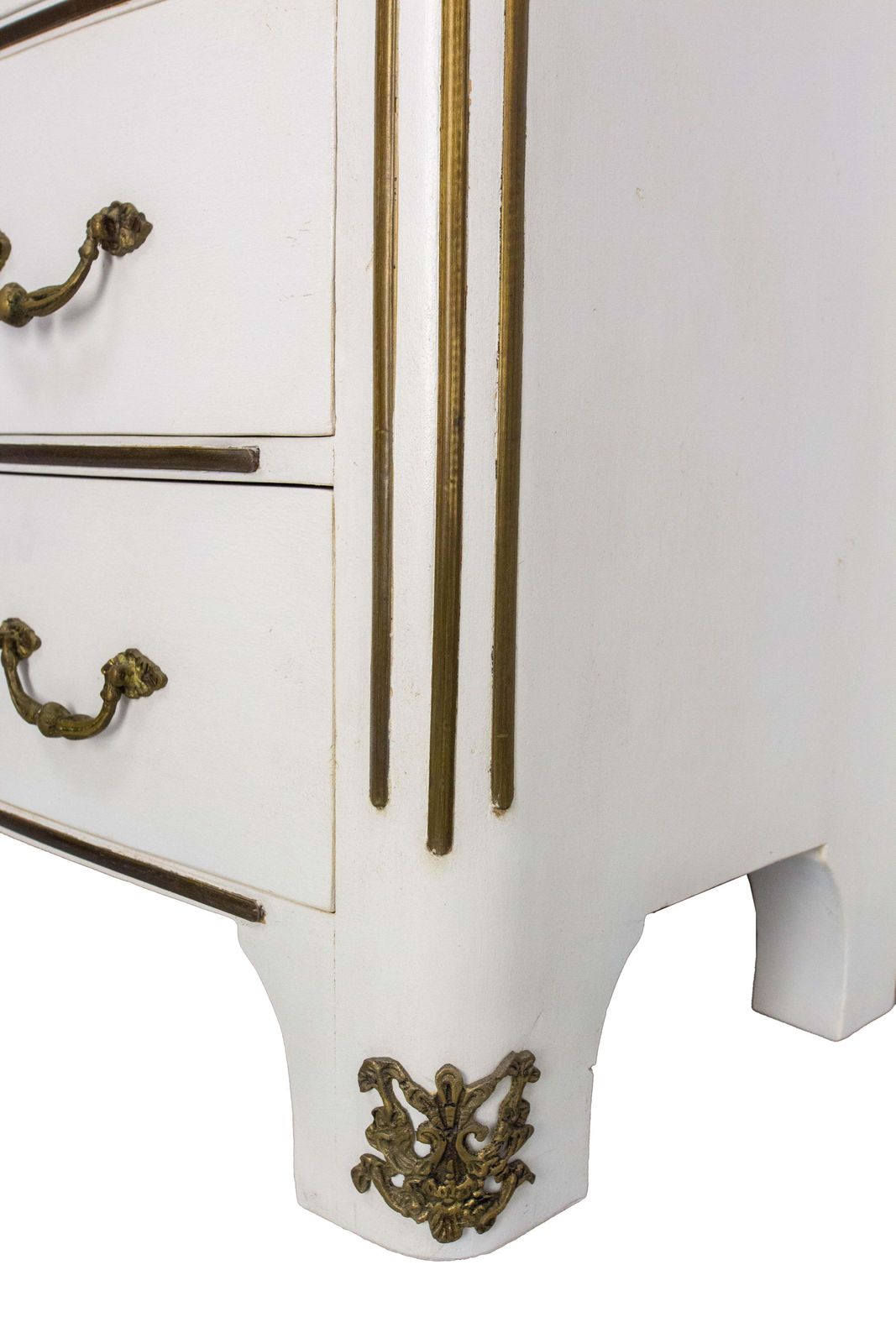 French White Commode Louis XVI Style Chest Of Drawers  Elm & Bronze, 20th Mid C photo buy