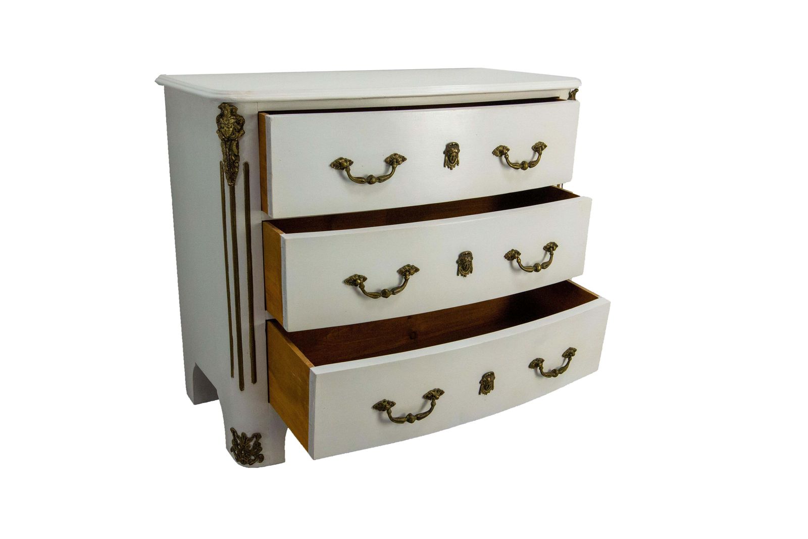 2102.0 French White Commode Louis XVI Style Chest Of Drawers  Elm & Bronze, 20th Mid C photo