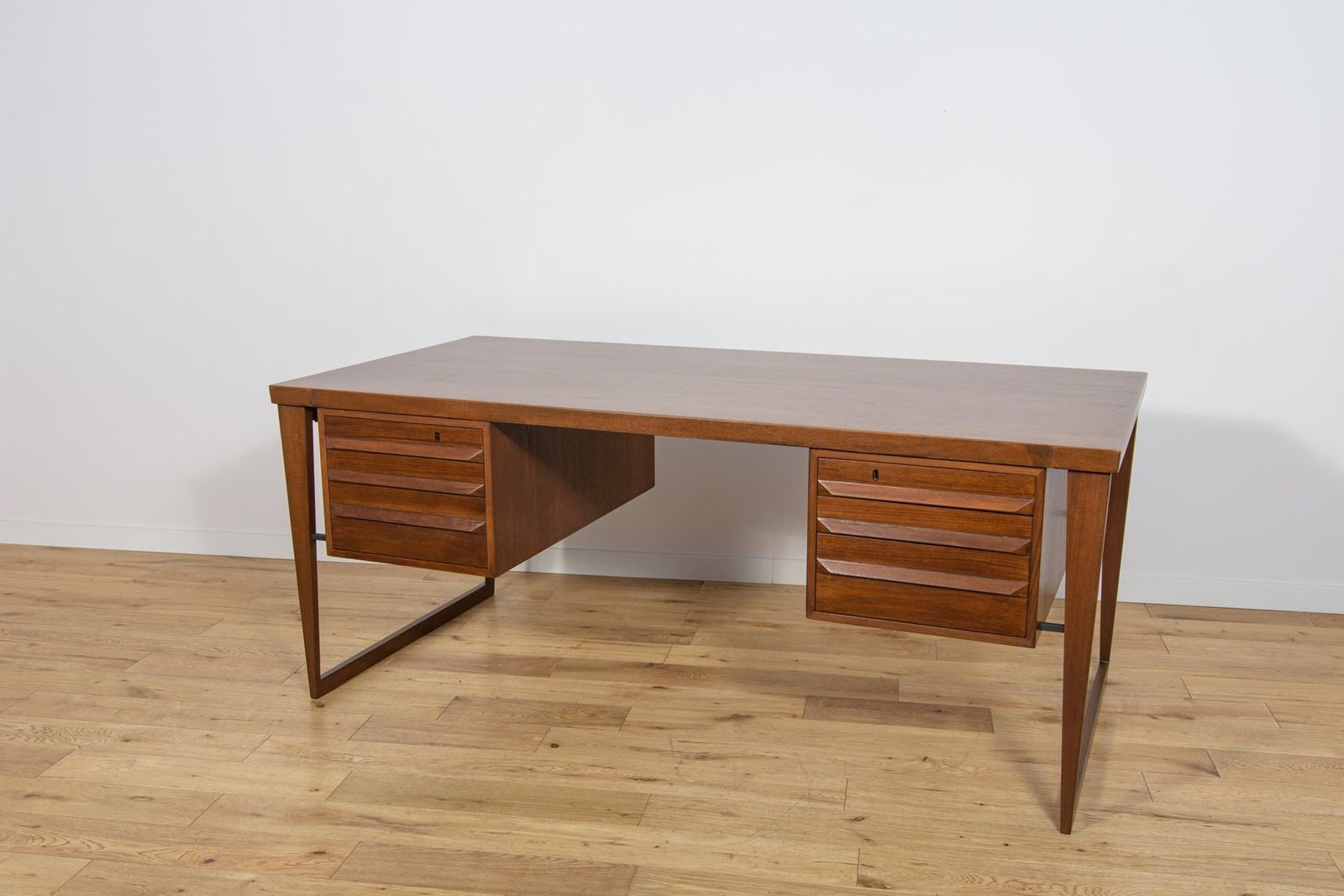 Model 70 Desk In Teak By Kai Kristiansen For Feldballes Møbelfabrik, Denmark, 1960s