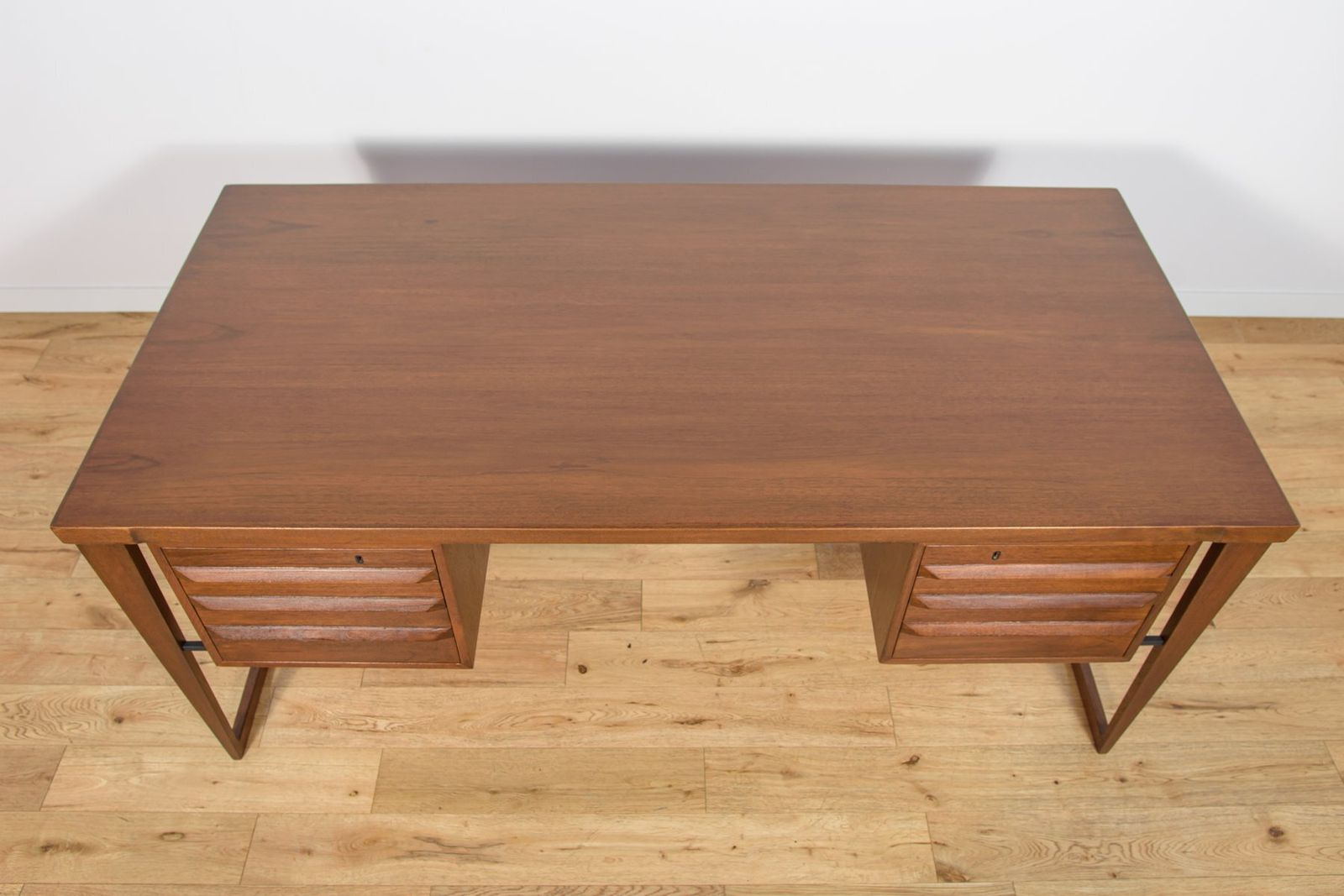 Model 70 Desk In Teak By Kai Kristiansen For Feldballes Møbelfabrik, Denmark, 1960s photo Furniture