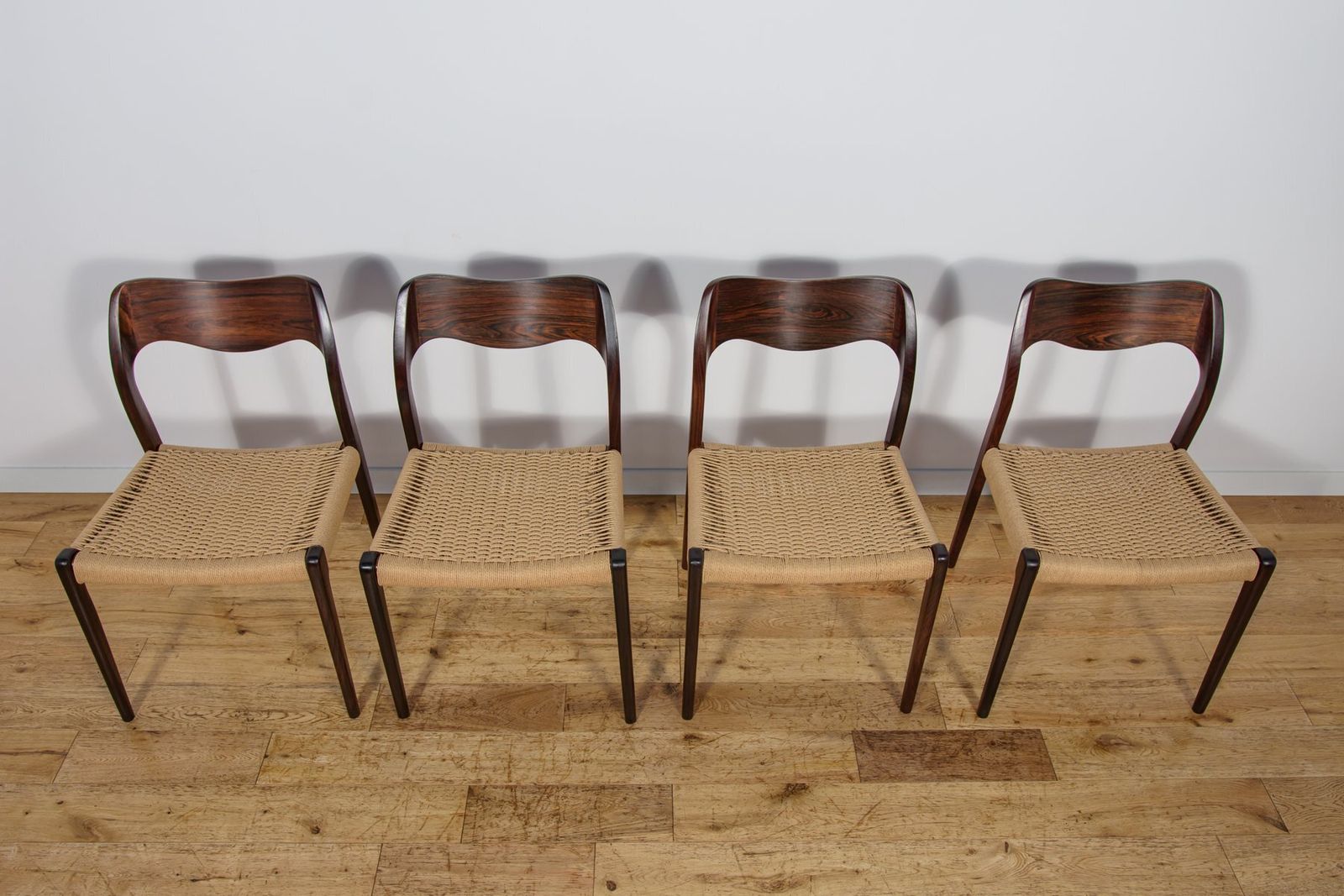 Mid Century Model 71 Dining Chairs In Rosewood By Niels Moller From J.L. Møllers, 1960s, Set Of 4 photo Furniture