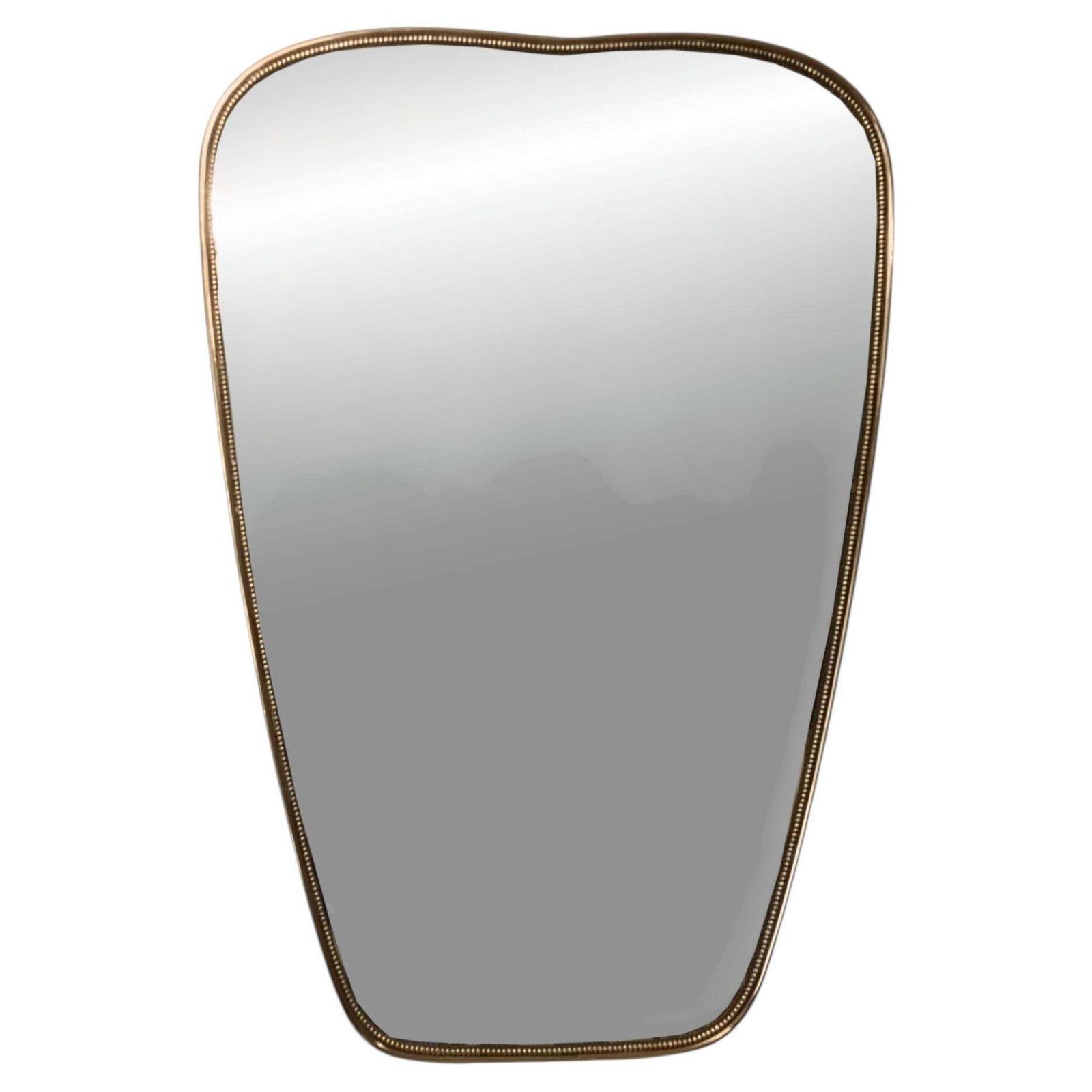 Brass Shield Wall Mirror, Italy 1950s