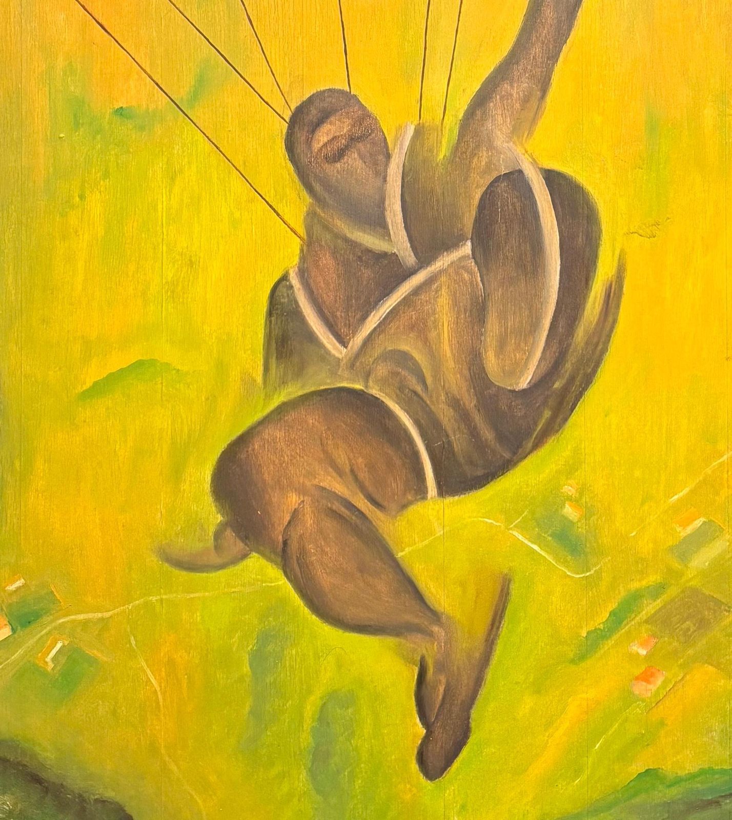 Renato Di Bosso"Parachutist " Oil On Board Cm. 50 X 60 19401940 photo for sale