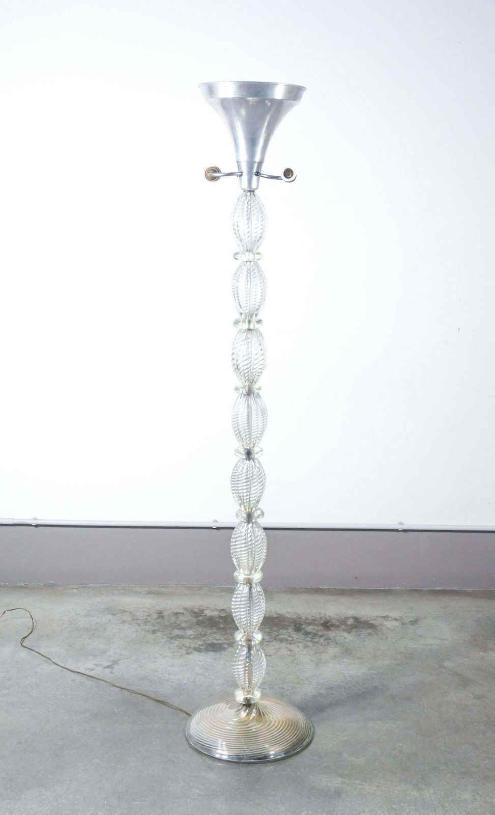 Barovier & Toso Three Lumen Blown Glass Floor Lamp. Murano, 40s photo Lighting