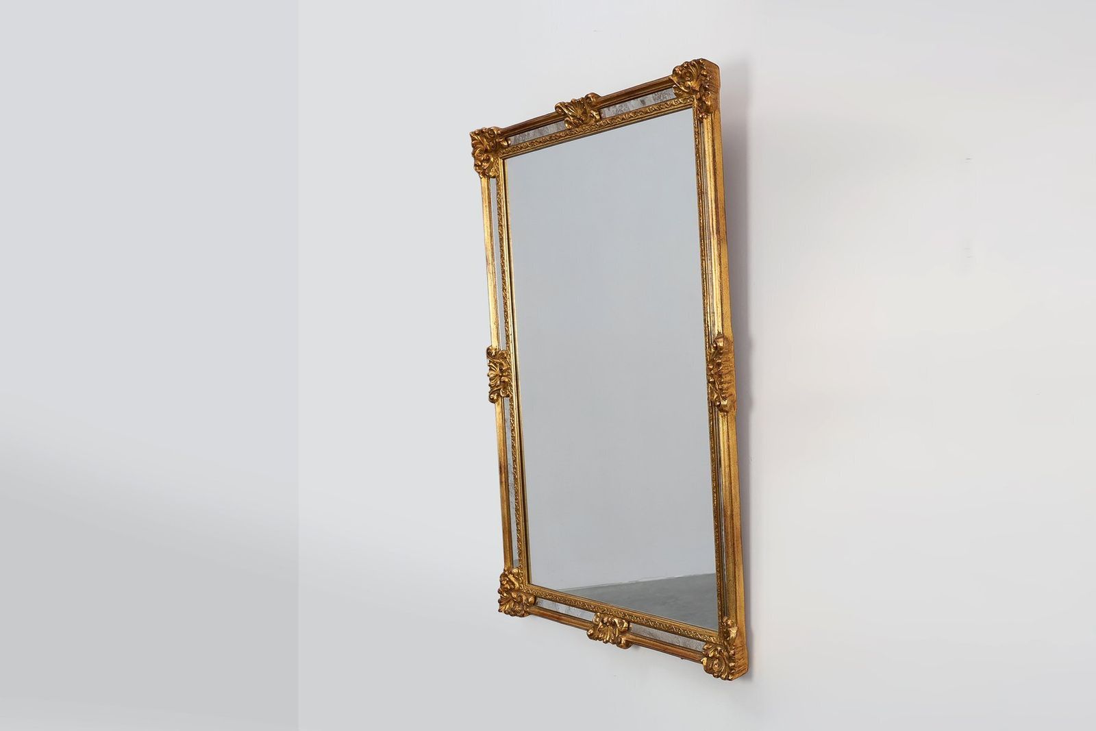 Mid Century Rectangular Gilt Mirror From Deknudt, Belgium, 1980s photo Home Decor