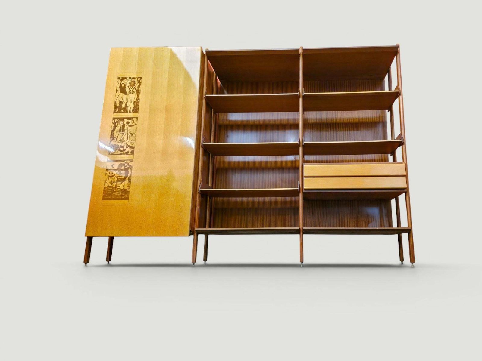 Italian Wardrobe Bookcase, Modular Wall Unit By Vittorio Dassi, Italy, 1960s photo for sale