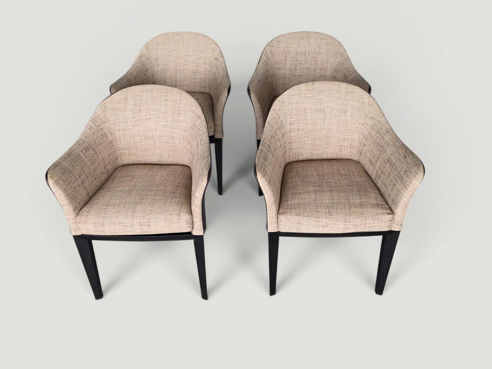 Set Of 4 Giorgetti “Normal” Armchair By Massimo Scolari, Leather & Fabric, Italy photo for sale