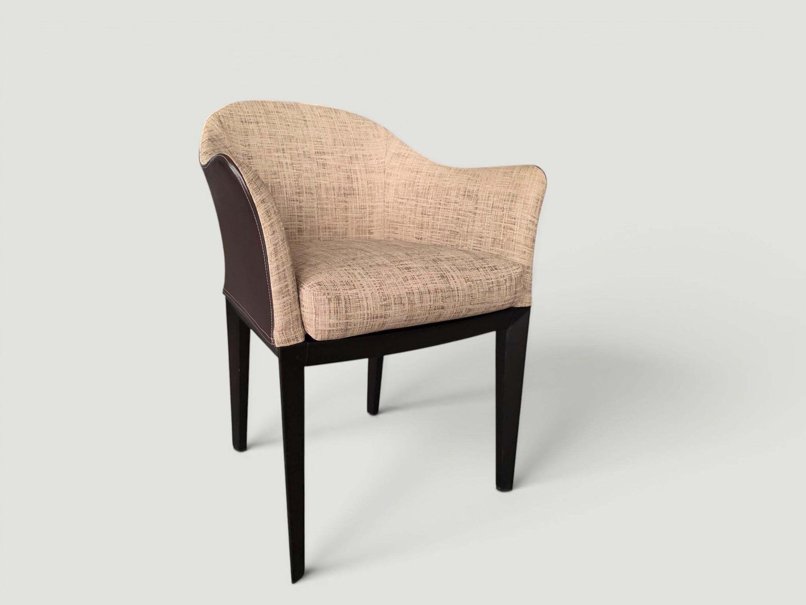 photo vinterior Set Of 4 Giorgetti “Normal” Armchair By Massimo Scolari, Leather & Fabric, Italy