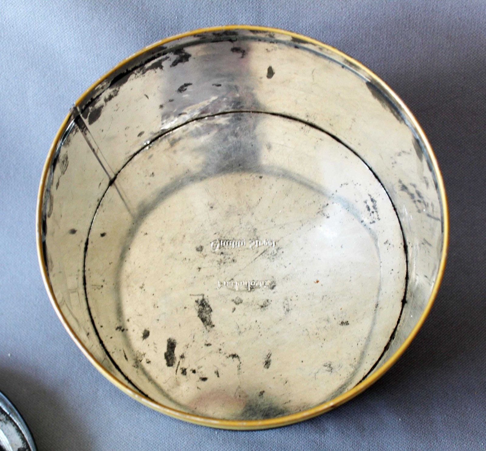 Vintage Jaren 1960 Mcm Grote Mackintosh Golden Toffee Wafers Ronde Blikken Doos, 5 Lb, Retro Mid Century Flower Power, Felgeel, Engeland photo 78.0