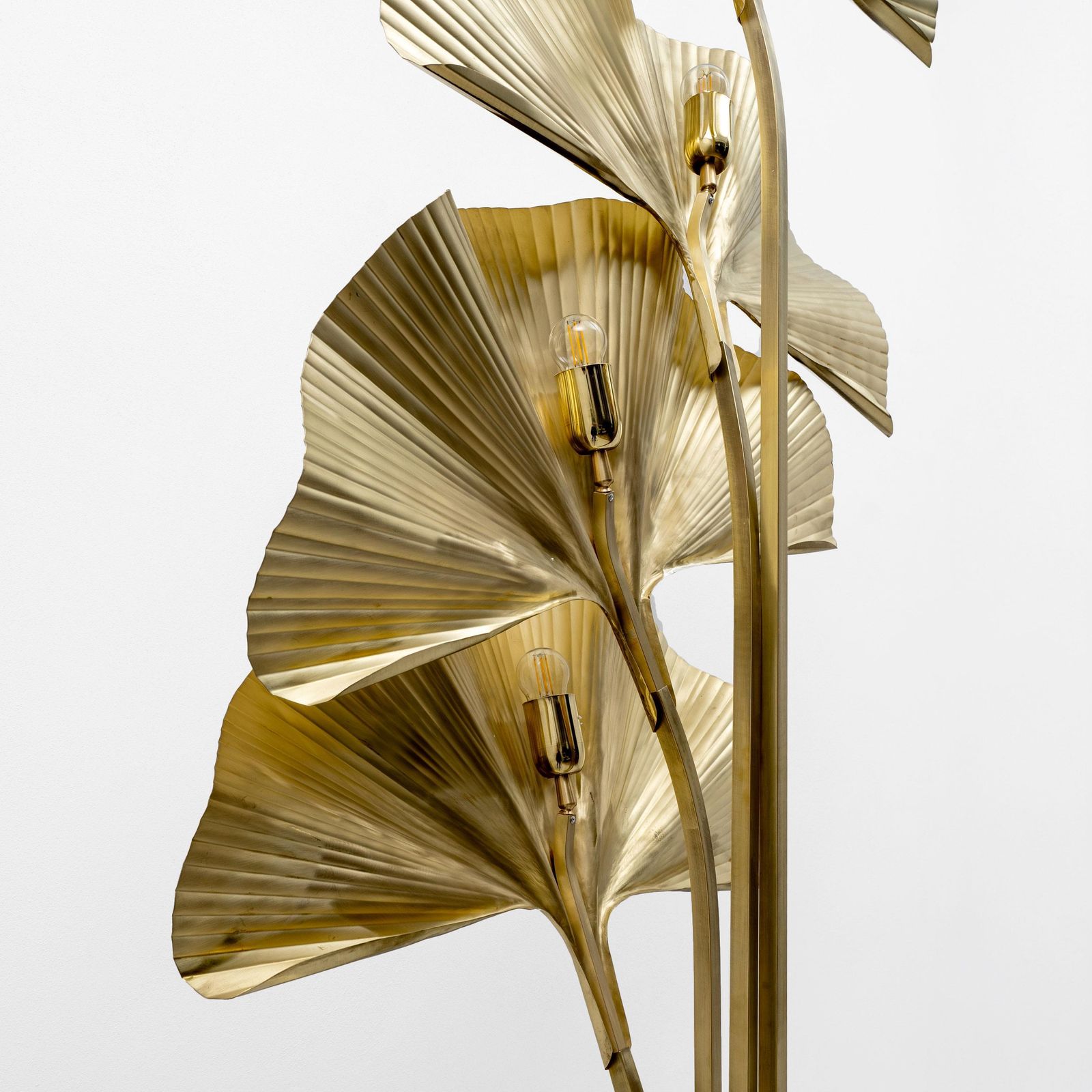 Italian Brass Floor Lamp "Ginkgo"   Barbi Style Lighting photo vintage