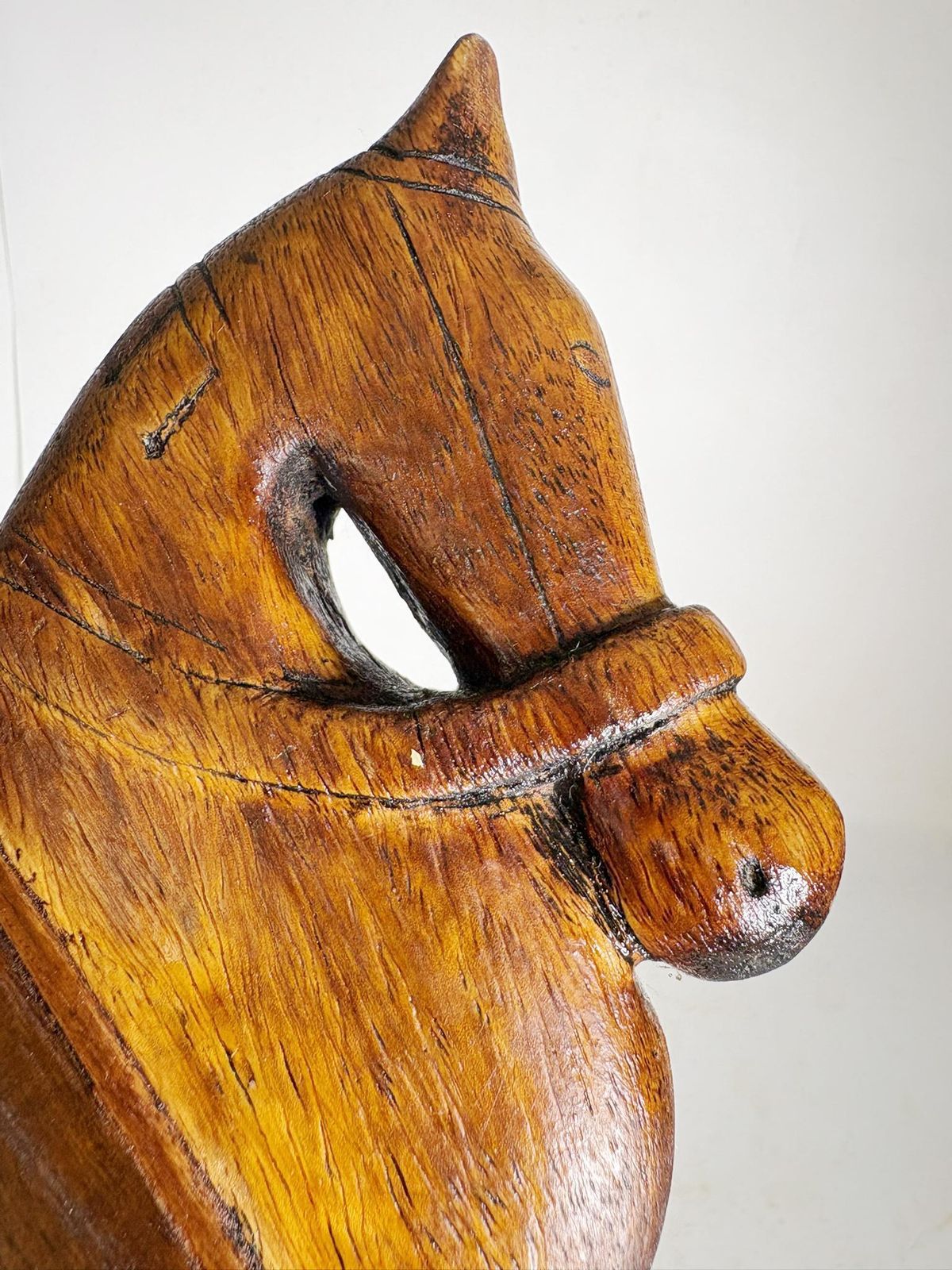 Home Decor Wooden Pen Holder With Horse Heads, France, 1960 photo