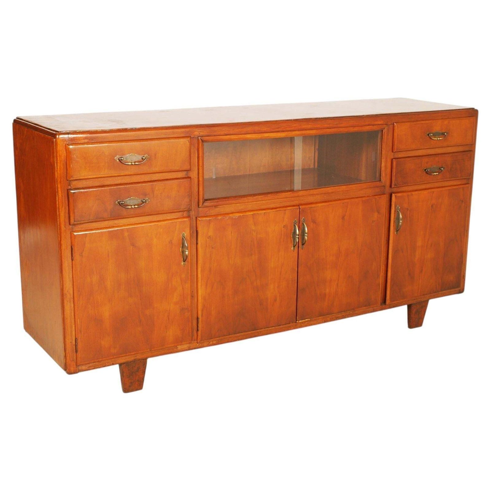 Italian Rationalist Sideboard With Display Cabinet, By Meroni & Fossati, Lissone photo for sale