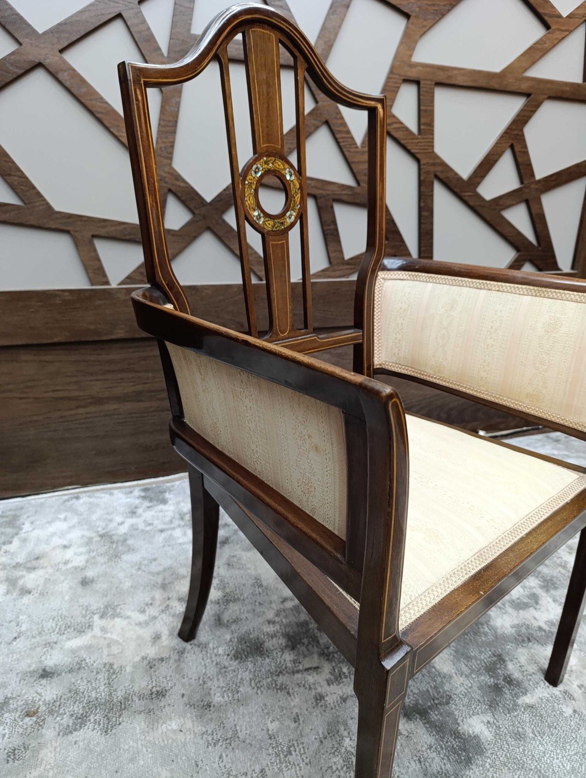photo for sale Edwardian Mahogany Salon Suite | Mother Of Pearl Inlay | Early 20th Century