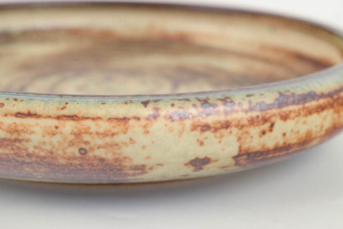 Carl Halier For Royal Copenhagen. Large Stoneware Bowl With Concentric Pattern. photo for sale