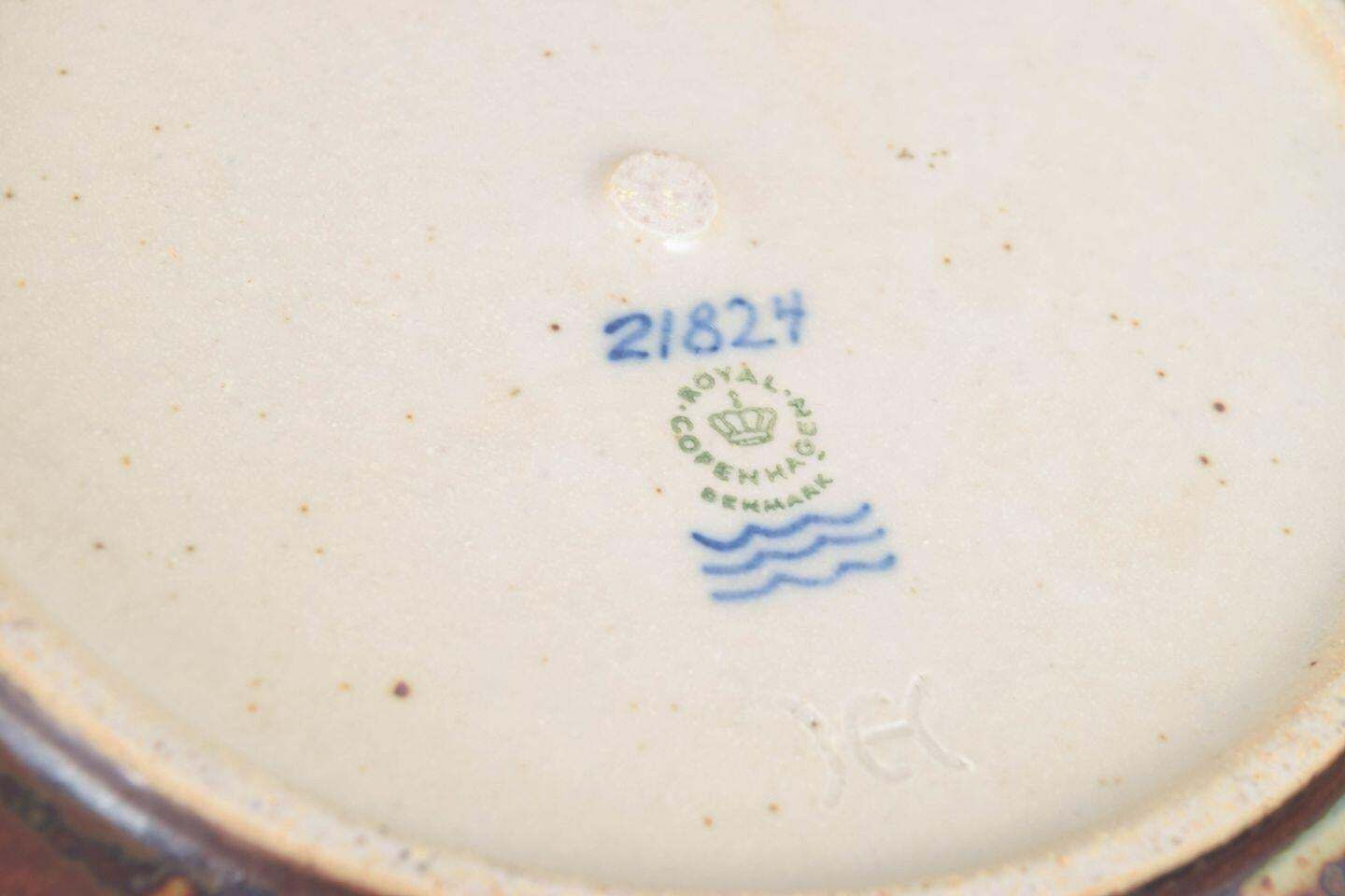 Carl Halier For Royal Copenhagen. Large Stoneware Bowl With Concentric Pattern. photo Home Decor