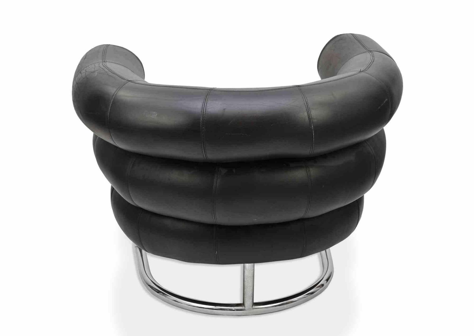 Bibendum Black Leather Chair By Eileen Gray, 1980s photo furniture