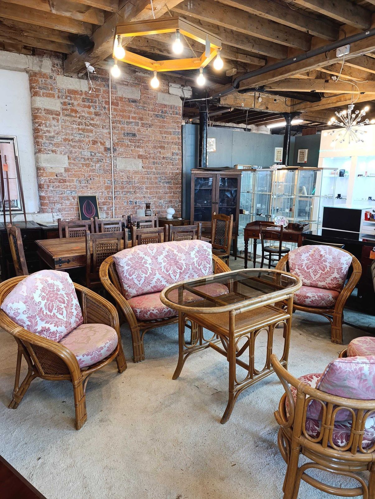 Vintage Bamboo & Rattan Conservatory Lounge Set photo Furniture