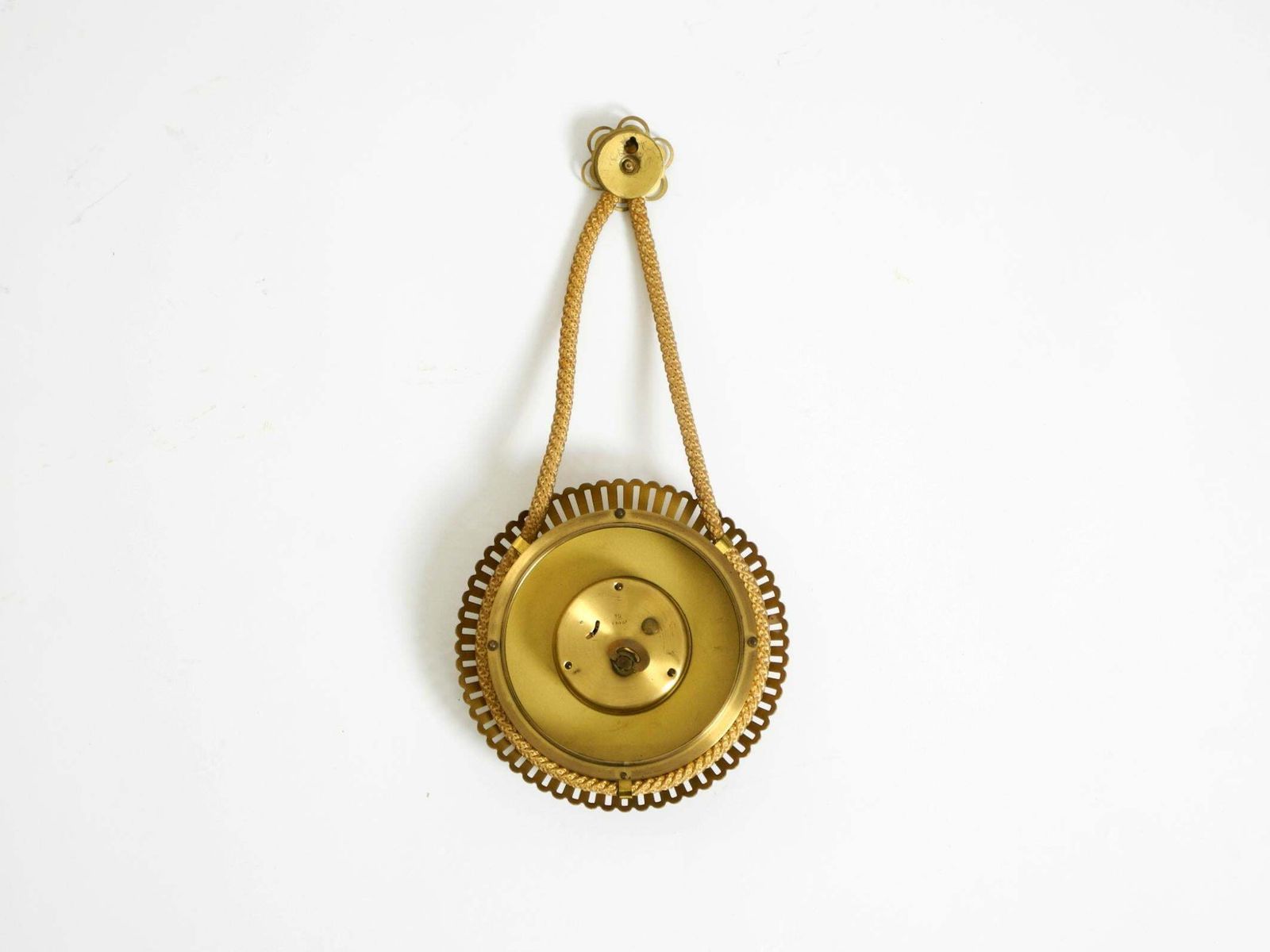photo for sale Small Mechanical Original Mid Century Atlanta Wall Clock With 10 Day Movement