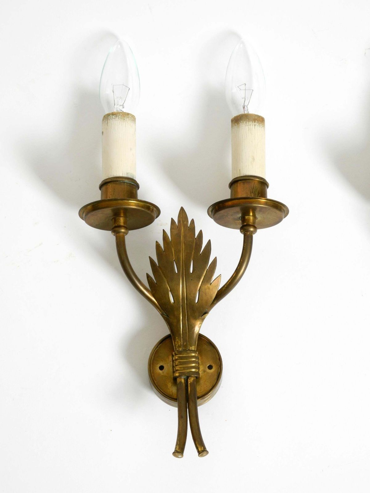 A Pair Of Rare, Mid Century Modern Brass Wall Lamps By Vereinigte Werkstätten photo buy